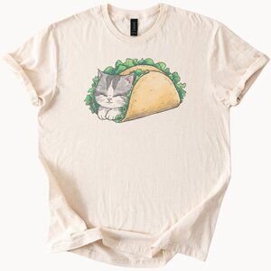 Cat Taco Shirt Cute Kitten in Taco Graphic Tee Funny Cat Lover Gift Shirt